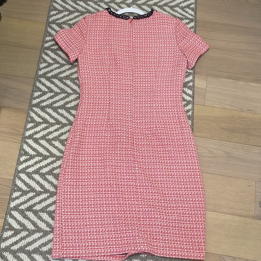 Karl Lagerfeld Paris Tweed Midi Dress with Chain and Rose Detail - Picture 4 of 4